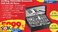ZWİLLİNG 70333380 GREENWİCH ÇKB SETİ 68 PARÇA